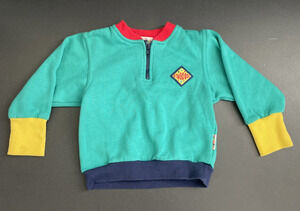 VTG 90s Gymboree GymSport Colorblock Quarter Zip Pullover Sweatshirt Kids Small